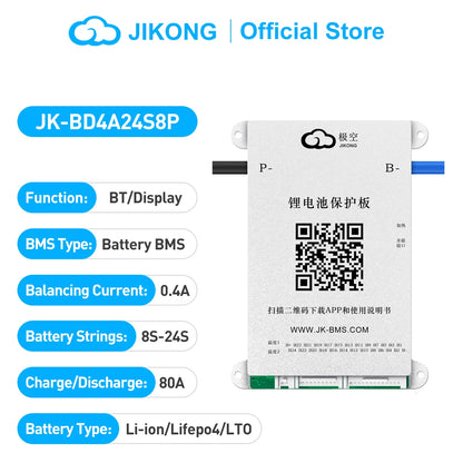 JIKONG JK BMS 4S 8S 12V 24V BMS 4S Lifepo4 40A - 300A Smart Active Balancer BMS 8s 24v lifepo4 Li-Ion Lto
